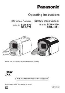 Panasonic SDR T 70 manual. Camera Instructions.